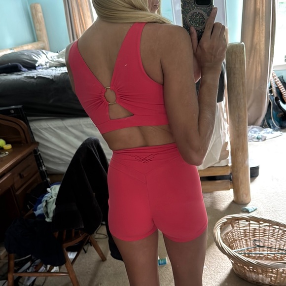 Gymshark Whitney Simmons Pink Sports Bra and Shorts Set - Picture 4 of 4
